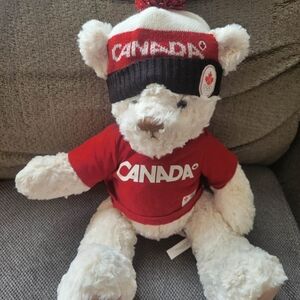 2010 Olympics Canada Teddy Bear with Red Shirt and Hat